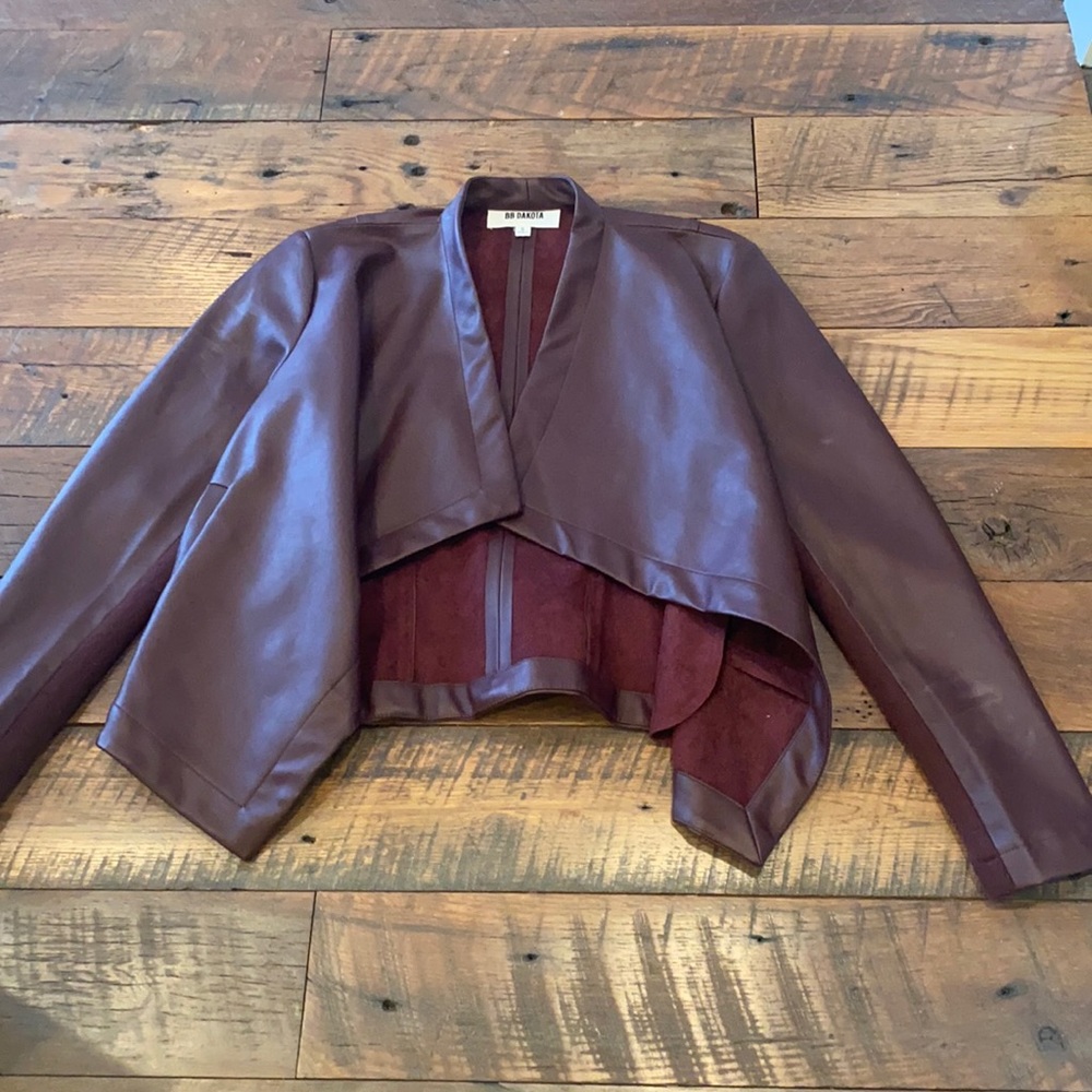 Burgundy Leather Jacket - Picture 1 of 4